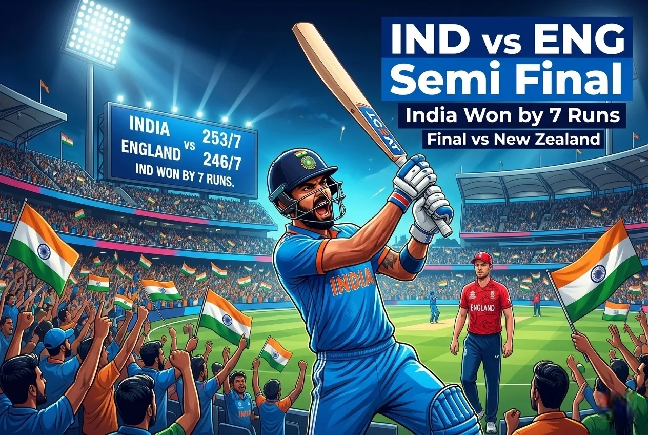 ind vs eng semi india beat england by 7 runs