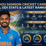 sanju samson cricket career t20 odi stats icc ranking