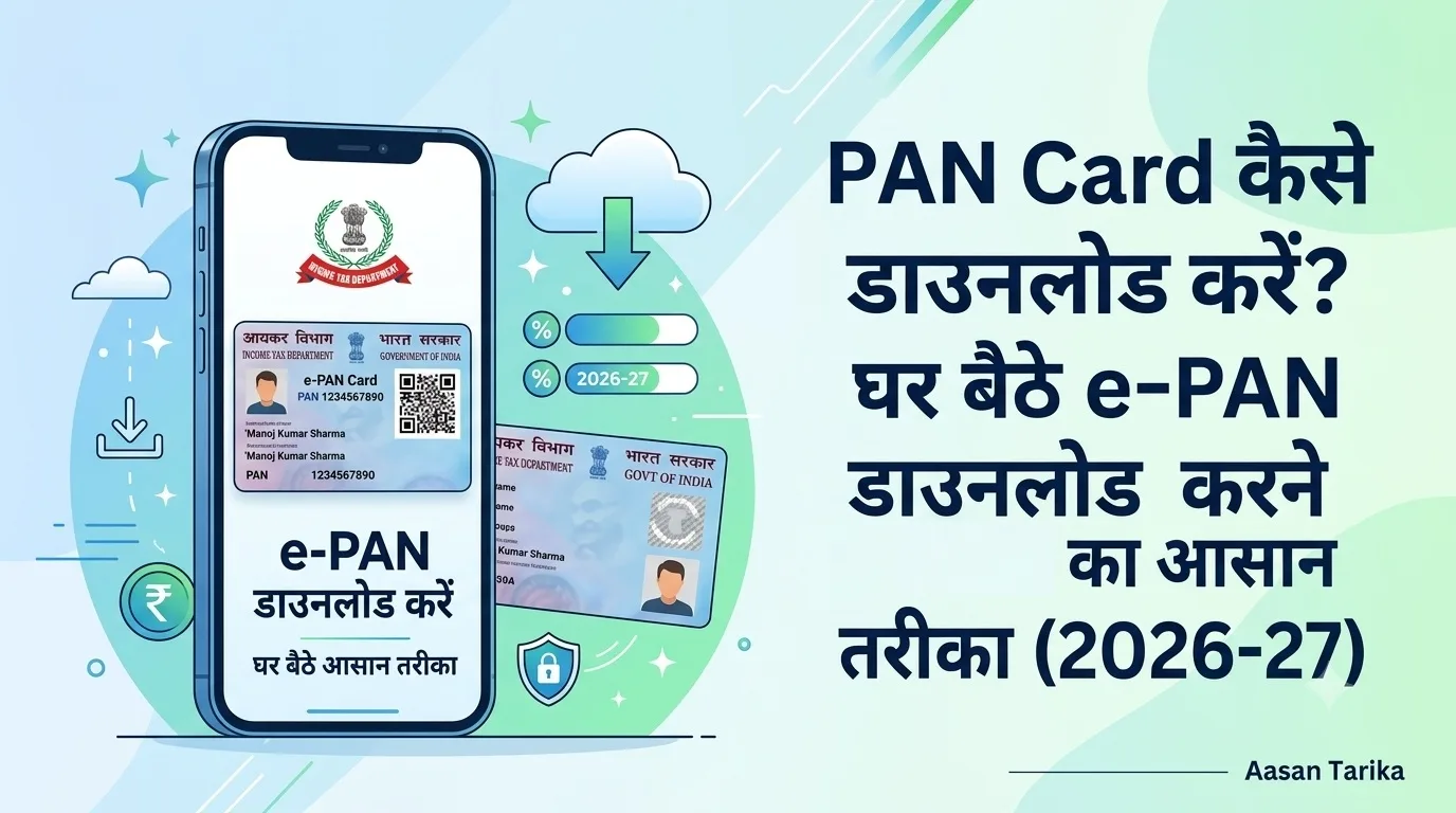 PAN Card कैसे डाउनलोड करें? घर बैठे e-PAN डाउनलोड करने का आसान तरीका (2026-27) 1 pan card kaise download kare
