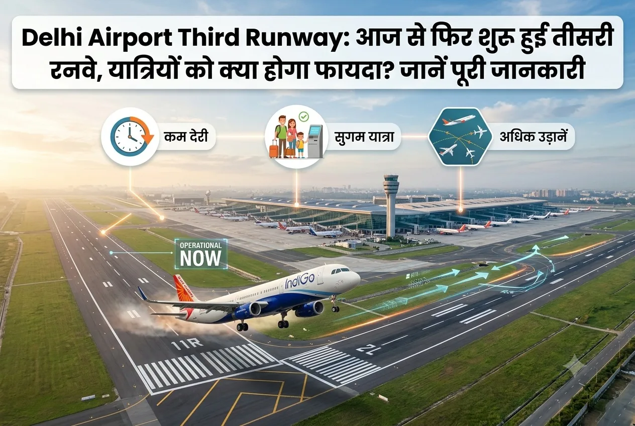 Delhi Airport Third Runway: आज से फिर शुरू हुई तीसरी रनवे, यात्रियों को क्या होगा फायदा? जानें पूरी जानकारी 1 delhi airport third runway reopen